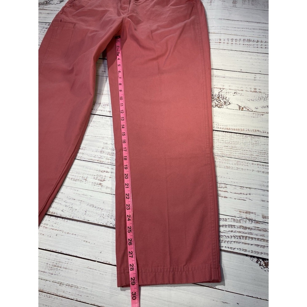 L.L.Bean Pants Women 16 Rose Pink Cargo Straight Leg Cotton Canvas Utility 0YQ78 - Picture 4 of 9